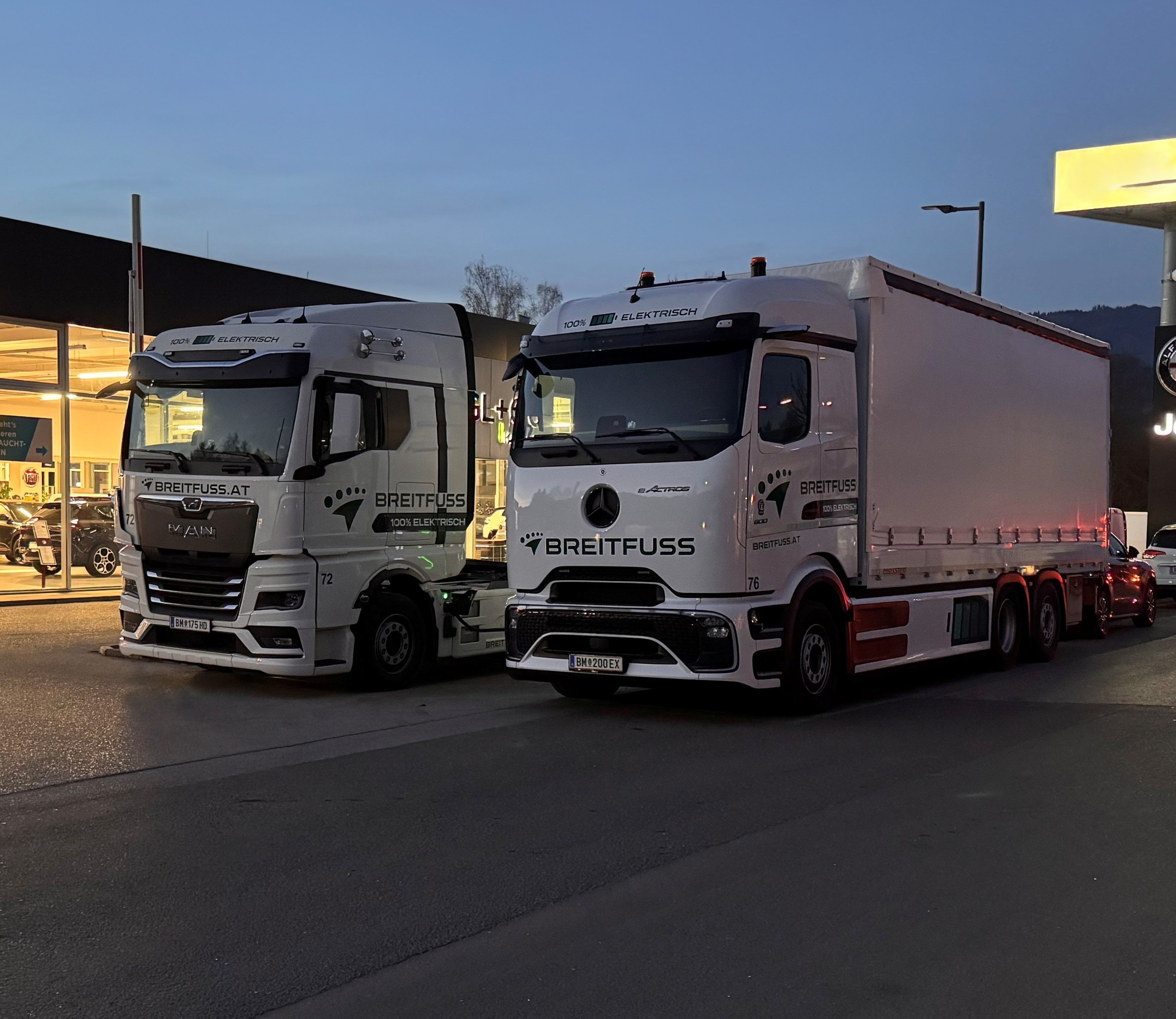 Breitfuss Elektro-Lkw: MAN eTGX und Mercedes eActros 600 – 100% elektrisch